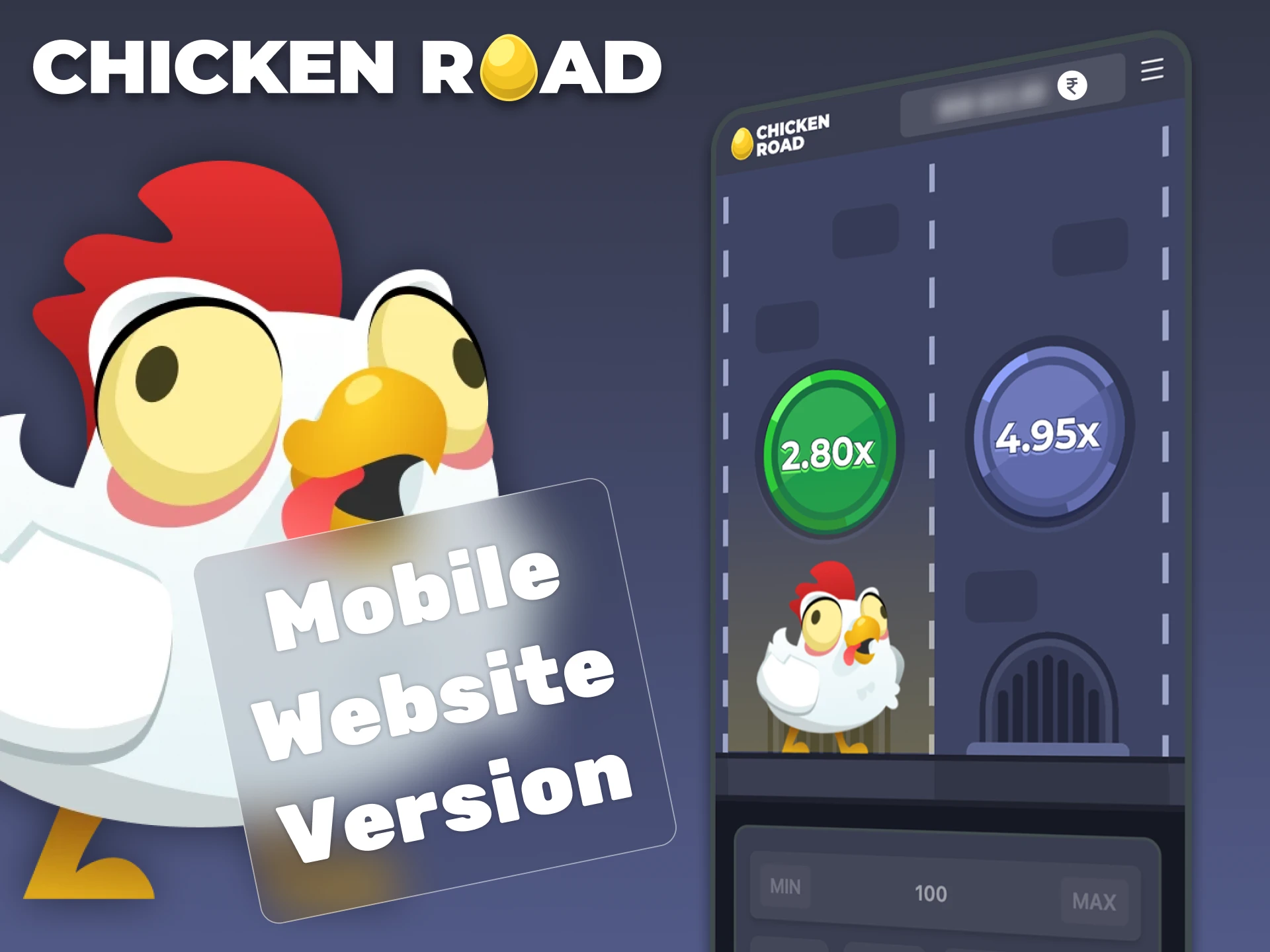 Get benefits of playing Chicken Road through a mobile browser.