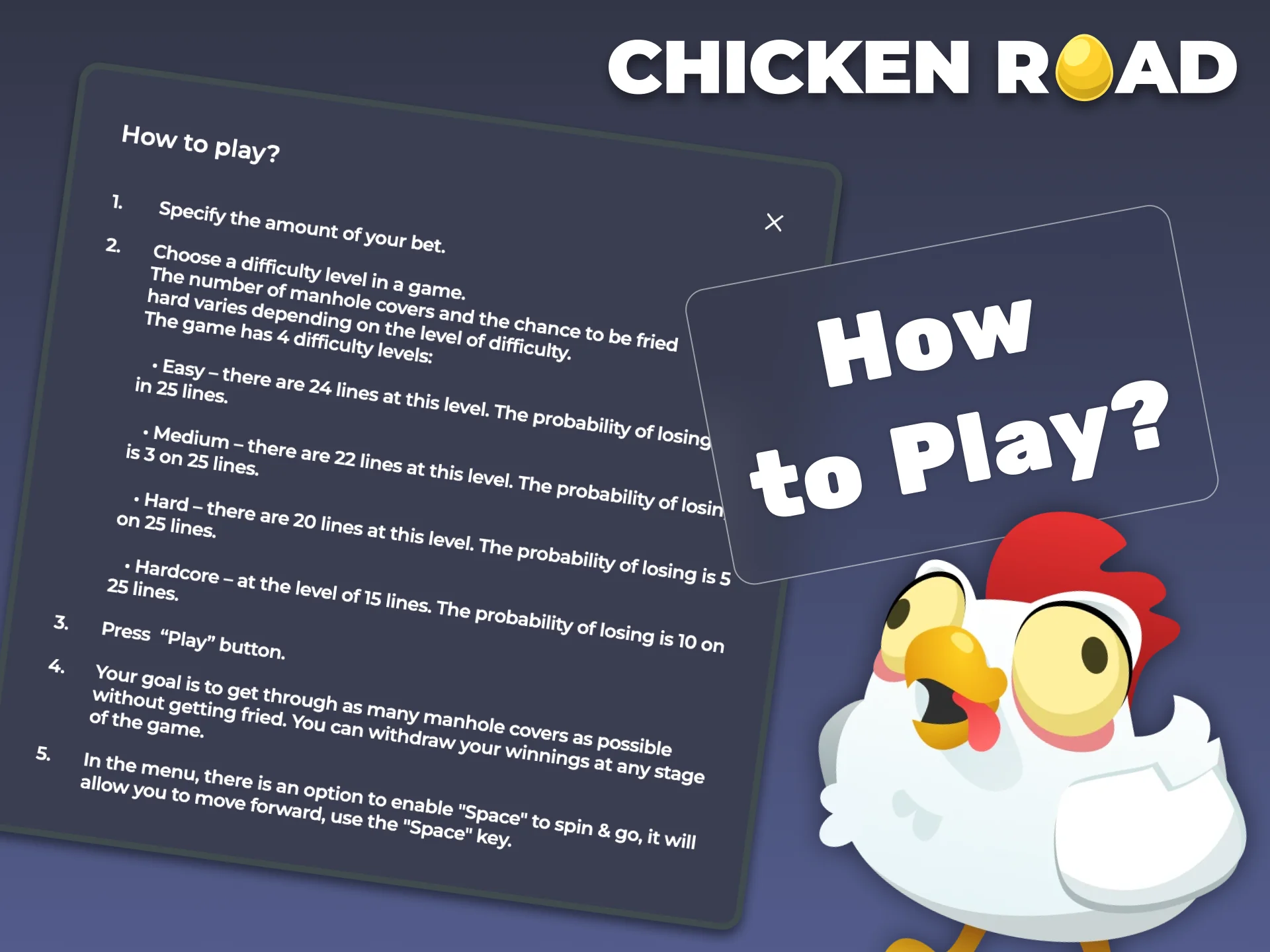 The process of playing Chicken Road is simple.