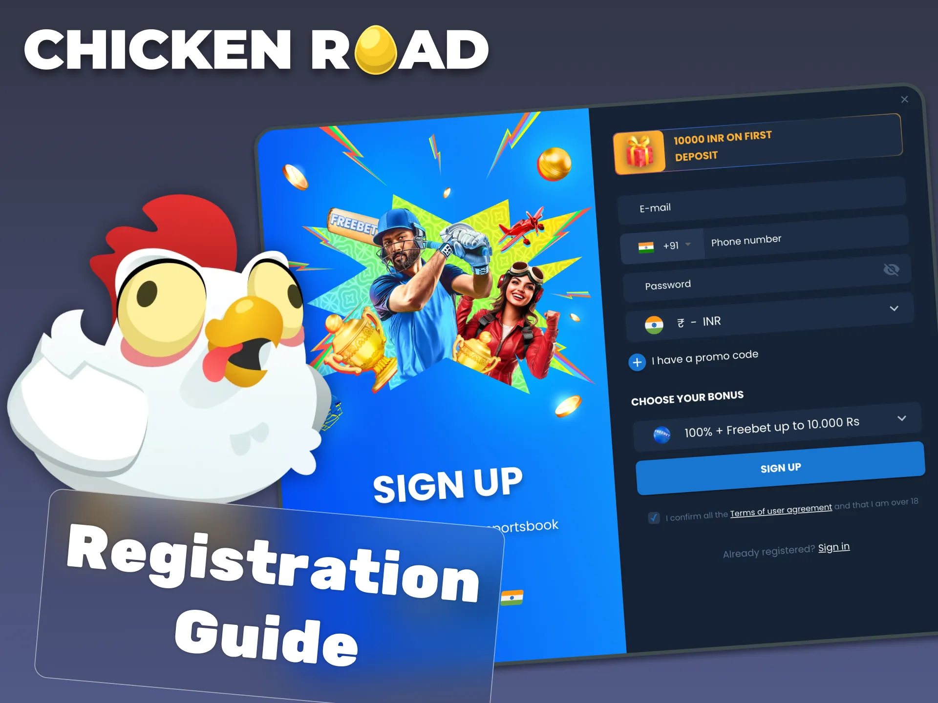 To start playing Chicken Road you need to create an account.