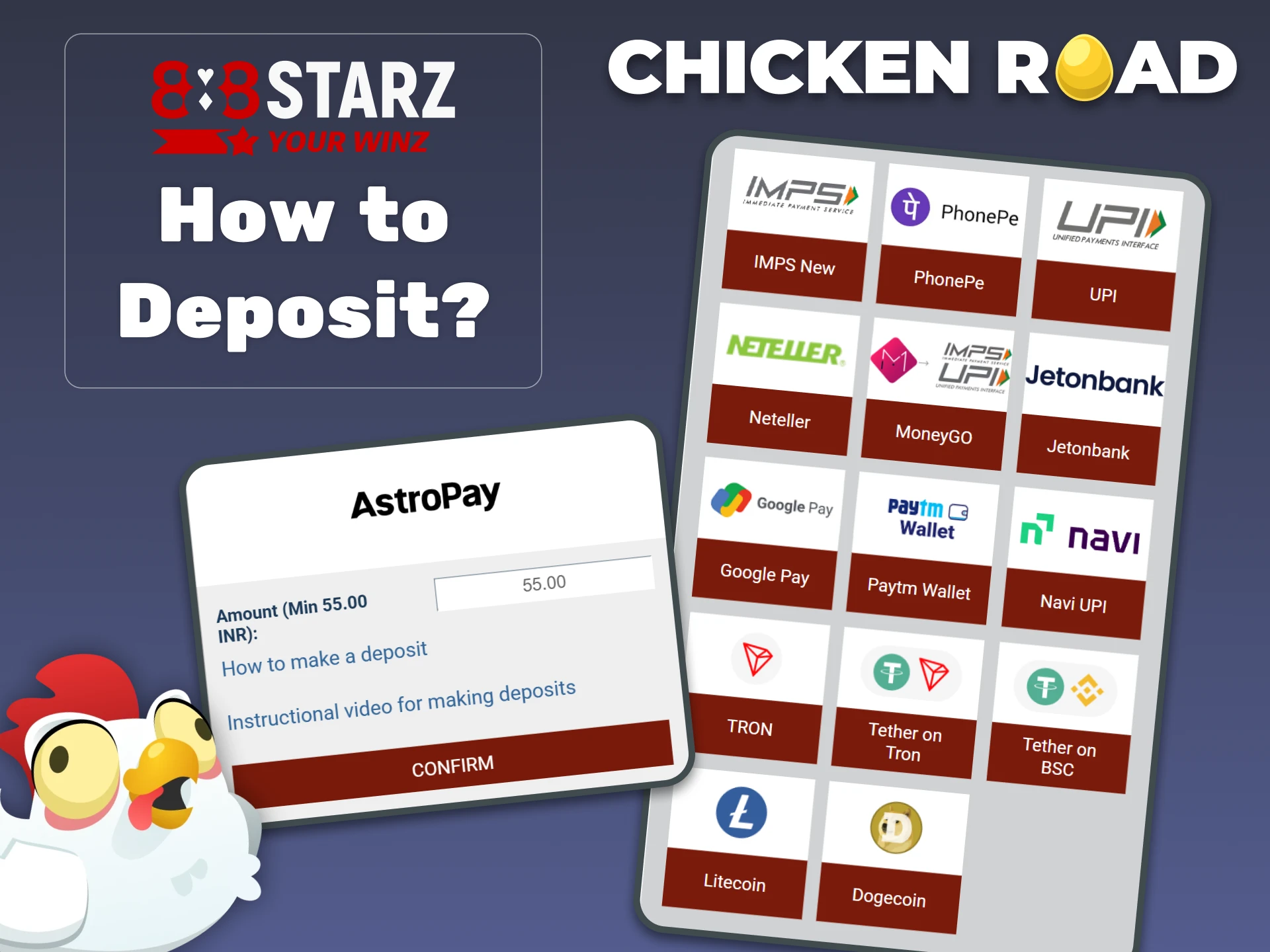 Find out how you can top up your 888starz balance.
