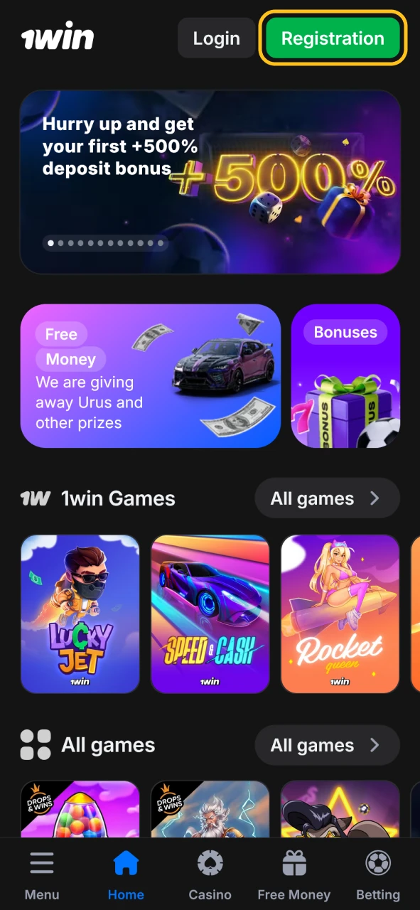 Tap the sign-up button to register and start playing Chicken Road.