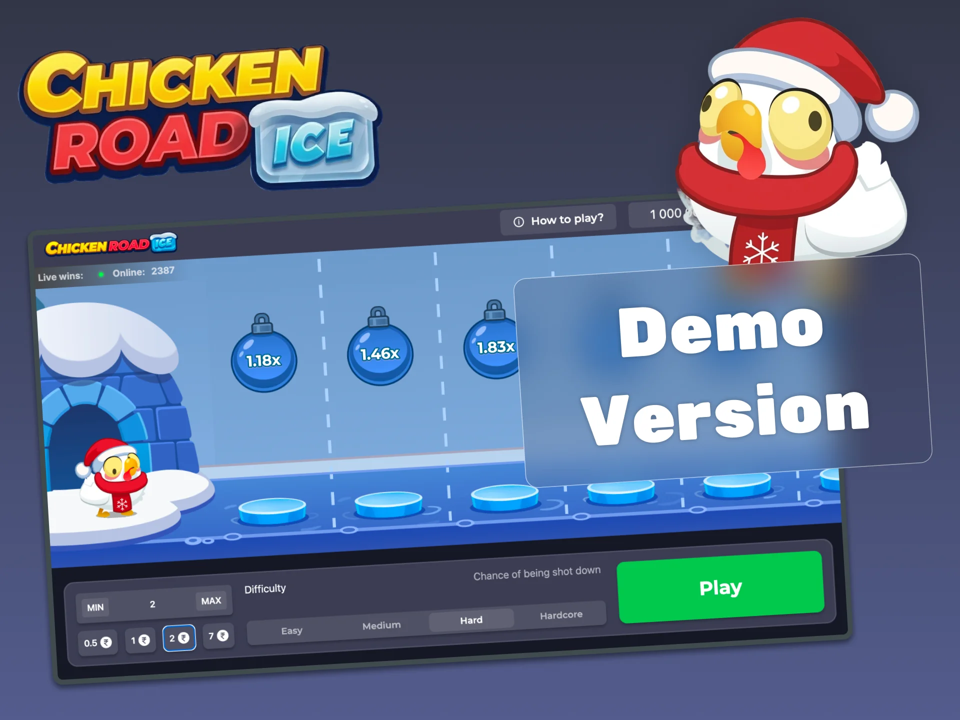 Try the free demo of Chicken Road Ice.